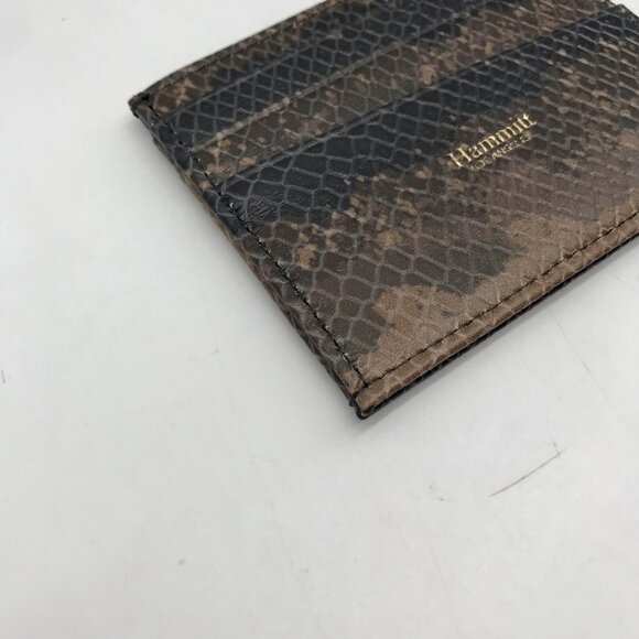 Hammit Brown Snakeskin Embossed Leather Card Holder - Picture 7 of 10